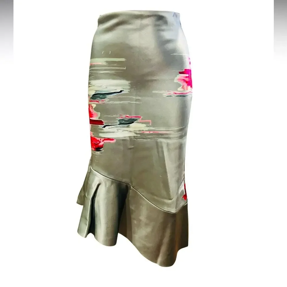 H&M Conscious Exclusive light green asymmetrical skirt Size 4 - Picture 5 of 9